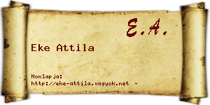 Eke Attila névjegykártya